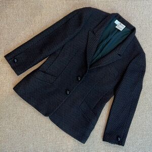 Vintage Brown & Black Wool Blazer Made in Italy by Mirrors of Krizia